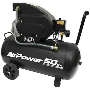 50L Heavy Duty Direct Drive Air Compressor with 2hp Induction Motor and Twin Gauges