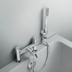 Ideal Standard Ceraline Chrome effect Surface-mounted 2 Tap Hole Shower mixer Tap