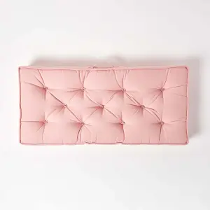 Homescapes Pink Cotton 2 Seater Booster Cushion