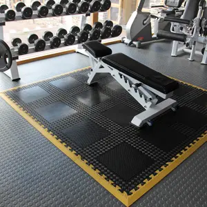 Heavy Duty Interlocking Rubber Gym Mats Garage Flooring Tiles Commercial 4pcs