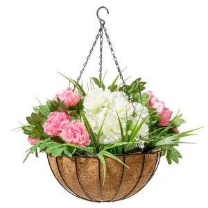 Primrose Wire Hanging Basket Plant Pot Planter with Coco Liner 30cm