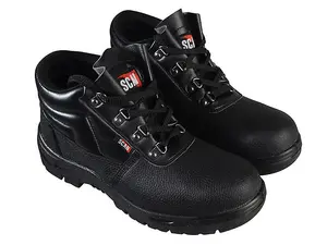 4 D-Ring Chukka Black Safety Boots Uk 10 Euro 44