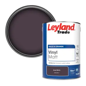 Leyland Trade Vinyl Matt Walls & Ceilings Emulsion Paint Acai Berry (PPG1046-7) 5L