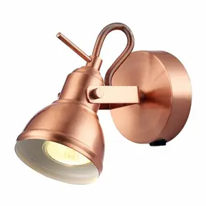 Lentz Unique Industrial Designed Switched Wall Spot Light Copper