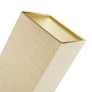 Modern and Stylish Textured Cream Linen Fabric Tall Rectangular 25cm Lampshade