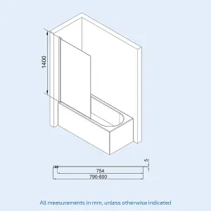 Nes Home Oaken 800mm Square Bath Screen Black Profile With Grid Glass Reversible