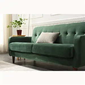 Clarence 2-Seater Green Velvet Sofa, Two-Seater Dark Green Fabric Sofa - Daals - Sofas