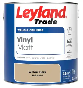 Leyland Trade Vinyl Matt Walls & Ceilings Emulsion Paint Willow Bark (PPG1086-4) 2.5L