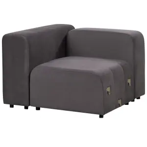 3 Seater Modular Velvet Sofa Dark Grey FALSTERBO