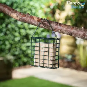 Premium High Energy Suet Blocks Seeded Flavour Garden Bird Feed Treat Happy Beaks (3 Pack)