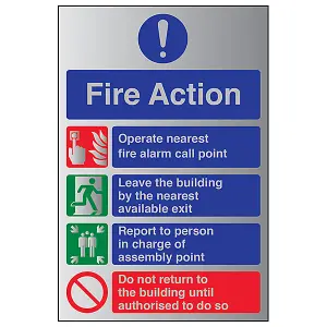 Fire Action Prohibition/Safe Sign - Adhesive Vinyl - 200x300mm (x3)