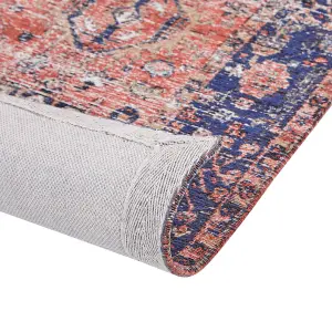 Cotton Area Rug 200 x 300 cm Red and Blue KURIN