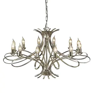 Luminosa Penn 12 Light Chandelier Polished Nickel Plate Finish, E14