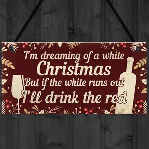 Red Ocean Funny Sign Hanging Plaque Christmas Decoration Xmas Friendship Wine Gift