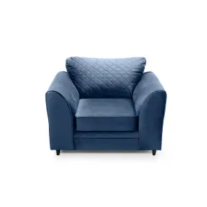 Chicago Velvet Armchair in Dark Blue