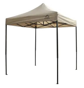 All Seasons Gazebos 2x2 Fully Waterproof Pop up Gazebo With Accessories - Beige