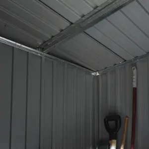 Rowlinson Trentvale 6x4 ft Pent Dark grey Metal 2 door Shed