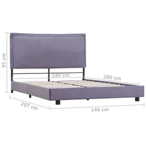 Berkfield Bed Frame Light Grey Fabric 135x190 cm 4FT6 Double