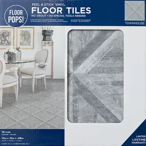 Floor Pops Townhouse Self Adhesive Vinyl Floor Tiles Pack of 10 (0.93sqm)