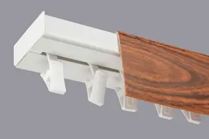 Single Curtain Ceiling Rail Track PCV 180 cm (L) CLIPS + CHERRY COVER