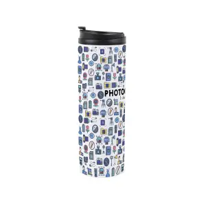 Photographer Travel Mug - Novelty Photography & Film Gift - Stainless Steel Double-Walled Hot/Cold Drinks Travel Flask