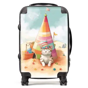 Cat On A Beach Holiday Suitcase - Cabin