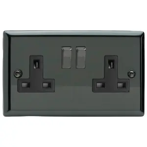 Varilight 2-Gang 13A Double Pole Switched Socket Iridium