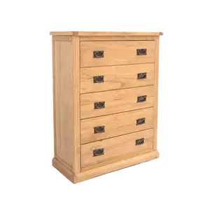 Lucca 5 Drawer Chest of Drawers Bras Drop Handle