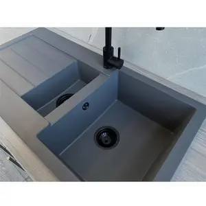 Liquida ELL15GR 1.5 Bowl Comite Reversible Inset Grey Kitchen Sink With Wastes