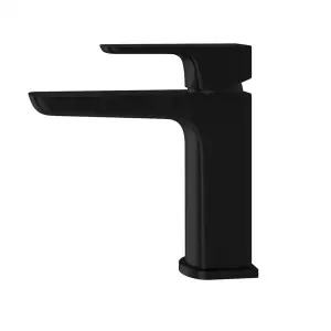 Nes Home Bathroom Cloakroom Basin Mono Mixer Black Matt Tap With Waste