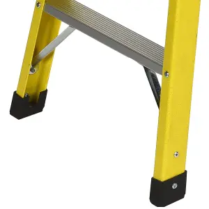 Excel Heavy Duty Fiberglass 5 Tread Ladder with Folding Hop Up