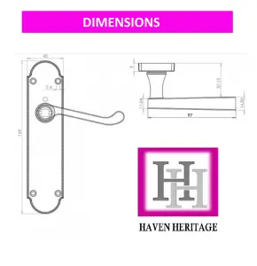 Epsom Door Handle Bath Privacy Lock + Tubular Latch Scroll Lever - Brass