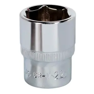 Sealey WallDrive Socket 22mm 1/2" Square Drive Fully Polished Finish Tool SP1222