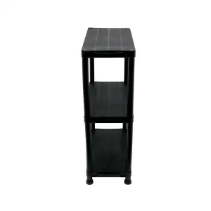 Oypla 3 Tier Black Plastic Heavy Duty Shelving Racking Storage Unit