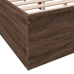 Berkfield Bed Frame without Mattress Brown Oak 150x200 cm King Size