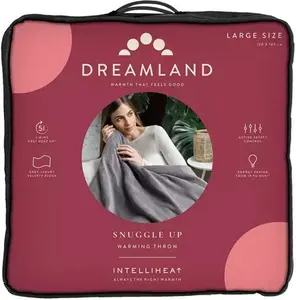 Dreamland 16707 Snuggle Up Large Heated Throw With 6 Heat Settings Grey Grey/Silver - New | Direct Vacuums