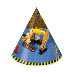 Creative Party Dump Tractor Birthday Party Hats (Pack of 8) Multicoloured (One Size)