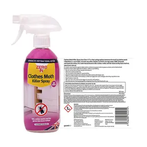 Zero In Clothes Moth Killer 500ml - Long Lasting Control of Moths, Larvae & Eggs