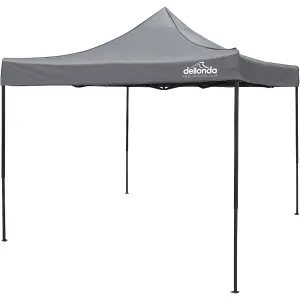 3x3m Heavy Duty Pop-Up Gazebo - Water Resistant Garden Pavilion in Grey