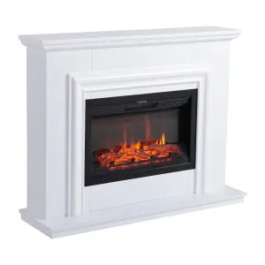 Focal Point Amersham White Freestanding Electric Fire suite