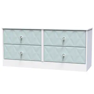 San Jose Ready assembled Duck egg blue & white 4 Drawer Bed box (H)521mm (W)1146mm (D)395mm