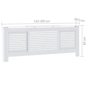 Berkfield MDF Radiator Cover White 205 cm