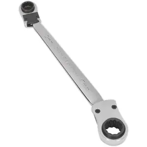 4-in-1 Reversible Ratchet Ring Spanner - Slim Handled Metric Wrench Tool