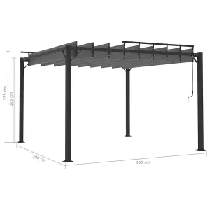 Berkfield Gazebo with Louvered Roof 3x3 m Anthracite Fabric and Aluminium