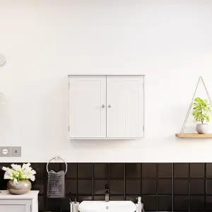 Bath Vida Priano White 2 Door Bathroom Wall Cabinet