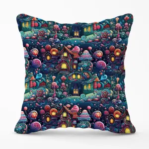 Whimsical Gingerbread House Pattern Cushions 60cm x 60cm