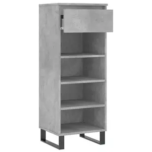 Shoe Cabinet Concrete Grey 40x36x105 cm Engineered Wood