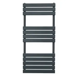 Flat Panel Towel Radiator - 1200mm x 500mm - Anthracite Grey