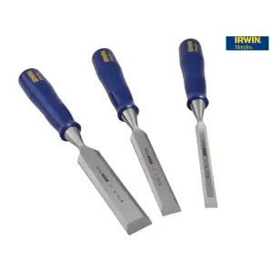 Irwin Marples M444 Blue Chip Bevel Edge Chisel Set - 3 Sizes Included