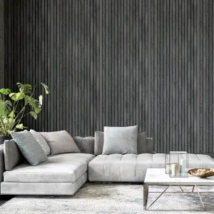 Arthouse Wood Slats Grey Wallpaper